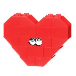 Rare Dee & Ricky “Kaws” Lego Heart Pin Brooch!